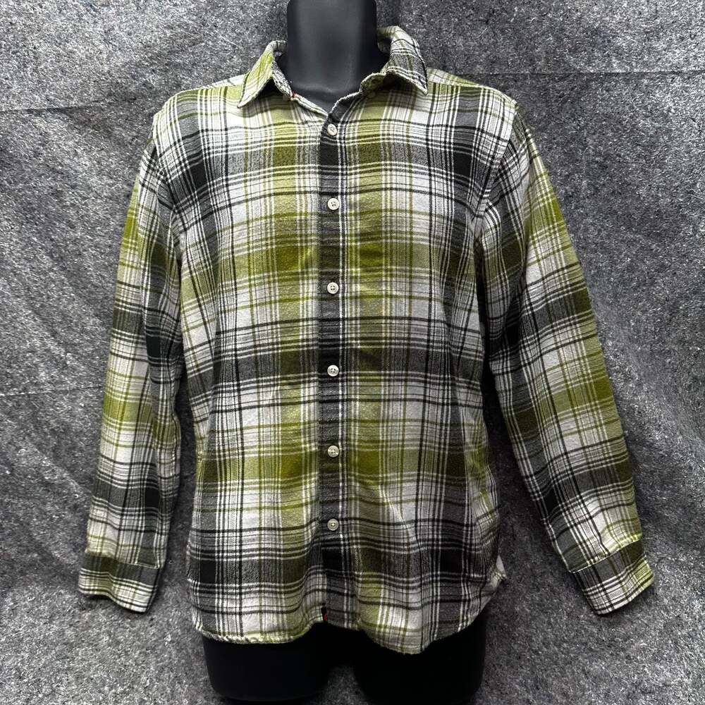 Marmot Men's Long Sleeve Plaid Flannel Shirt Green White Size M
